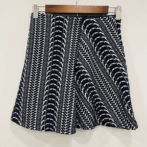 ZARA S Trafaluc Jacquard Skater Texture Pull On Geo Mini Skirt Black Stretch Y2K